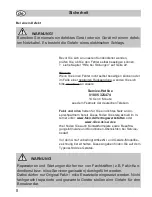 Preview for 8 page of Fakir nilco S 20 E Operating Instructions Manual