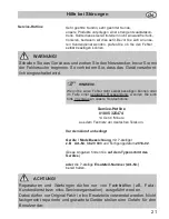 Preview for 21 page of Fakir nilco S 20 E Operating Instructions Manual