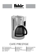 Fakir Cafe Prestige User Manual preview