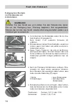 Preview for 18 page of Fakir Nilco Combi 17-30 Operating Instructions Manual