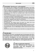 Preview for 7 page of Fakir premium HT 800 Instructions For Use Manual