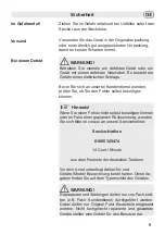 Preview for 9 page of Fakir premium HT 800 Instructions For Use Manual