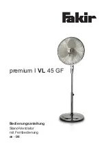 Fakir Premium VL 45 GF Operating Instructions Manual preview