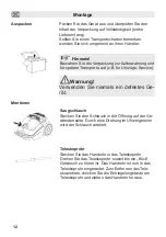 Предварительный просмотр 12 страницы Fakir prestige TS 700 User Manual