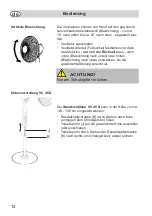 Preview for 12 page of Fakir prestige VC 45 S Operating Instructions Manual