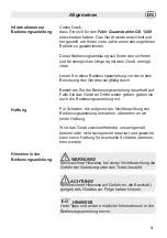 Preview for 3 page of Fakir QS 1200 Instructions For Use Manual