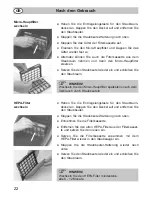 Предварительный просмотр 22 страницы Fakir S 200 electronic Operating Instructions Manual