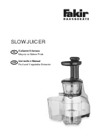 Preview for 1 page of Fakir Slow Juicer Instruction Manual