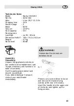 Предварительный просмотр 23 страницы Fakir Starky I HSA 252 Operating Instructions Manual