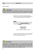 Preview for 6 page of Fakir TVL 30 Operating Instructions Manual