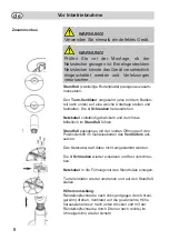 Preview for 8 page of Fakir TVL 30 Operating Instructions Manual