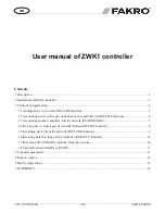 Preview for 1 page of fakro ZWK1 User Manual