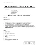 FALC PELLICANO Use And Maintenance Manual preview