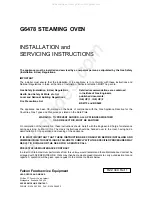 Falcon Foodservice Equipment G6478 Installation And Servicing Instruction preview