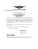 FALCON RIDGE AC-WILDCAT-XX-RW01 Instructions For Installation And Care preview