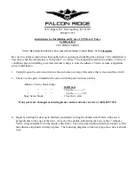 FALCON RIDGE CF-UFORCE-SDK01 Instructions For Installation And Care preview