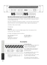 Preview for 4 page of FAME MS 5004 User Manual