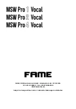 Preview for 26 page of FAME MSW Pro 1 Vocal User Manual