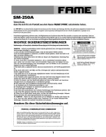 Предварительный просмотр 2 страницы FAME SM-250A User Manual