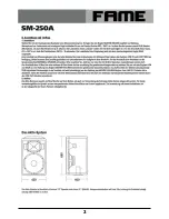 Предварительный просмотр 4 страницы FAME SM-250A User Manual