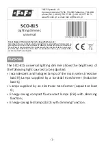 F&F SCO-815 Quick Start Manual preview