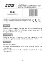 F&F TR-24 Quick Start Manual preview