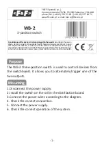 F&F WB-2 Quick Start Manual предпросмотр