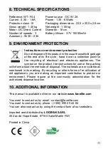 Preview for 31 page of Fanelite WT-F44 User Manual, Installing And Operating Manual