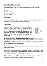 Preview for 22 page of Fanelite ZF-12181D User Manual, Installing And Operating Manual