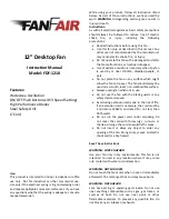 Preview for 1 page of FanFair FDF-1210 Instruction Manual