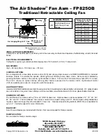 Предварительный просмотр 2 страницы Fanimation Air Shadow FB8250B Specification Sheet