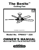 Preview for 1 page of Fanimation Benito FP8003 220 Series Owner'S Manual