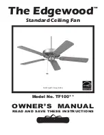 Предварительный просмотр 1 страницы Fanimation Edgewood  TF100 Series Owner'S Manual