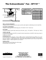 Preview for 2 page of Fanimation Extraordinaire OF110 Series Specification Sheet