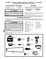 Preview for 3 page of Fanimation FP8050 The Quattro Owner'S Manual