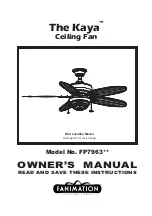 Предварительный просмотр 1 страницы Fanimation Kaya FP7963 Series Owner'S Manual