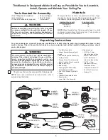 Preview for 3 page of Fanimation The Benito FP8003 Owner'S Manual