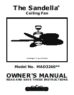 Предварительный просмотр 1 страницы Fanimation The Sandella MAD3260 Owner'S Manual