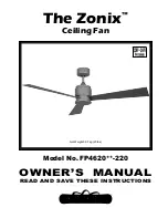 Fanimation The Zonix FP4620 220 Series Owner'S Manual preview