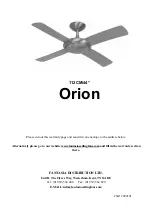 Preview for 16 page of Fantasia Orion Owner'S Instruction Manual