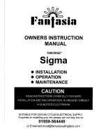 Предварительный просмотр 1 страницы Fantasia Sigma Owner'S Instructions Manual