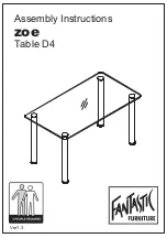 Предварительный просмотр 1 страницы fantastic furniture zoe D4 Assembly Instructions