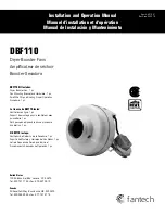 Preview for 1 page of Fantech DBF4XL Installation And Operation Manual