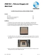 Fantech FSW154 Contents & Installation Instructions preview