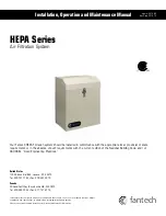 Fantech HEPA Series Installation, Operation And Maintenance Manual preview