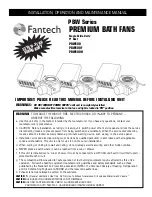 Fantech PBW Series Installation, Operation And Maintenance Manual preview