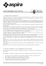 Preview for 1 page of Fantini Cosmi aspira kalieco Quick Start Manual