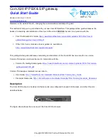 Preview for 1 page of Far south networks Com.X20 Quick Start Manual