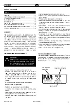 Предварительный просмотр 11 страницы FAR RAC 185 Instructions For Use Manual