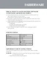 Preview for 4 page of Farberware FMO11ABTWHA Instruction Manual